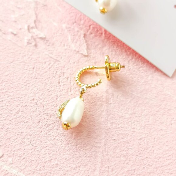 Kate Spade Sea Star Starfish Pearl Gold Earrings - Picture 3 of 3